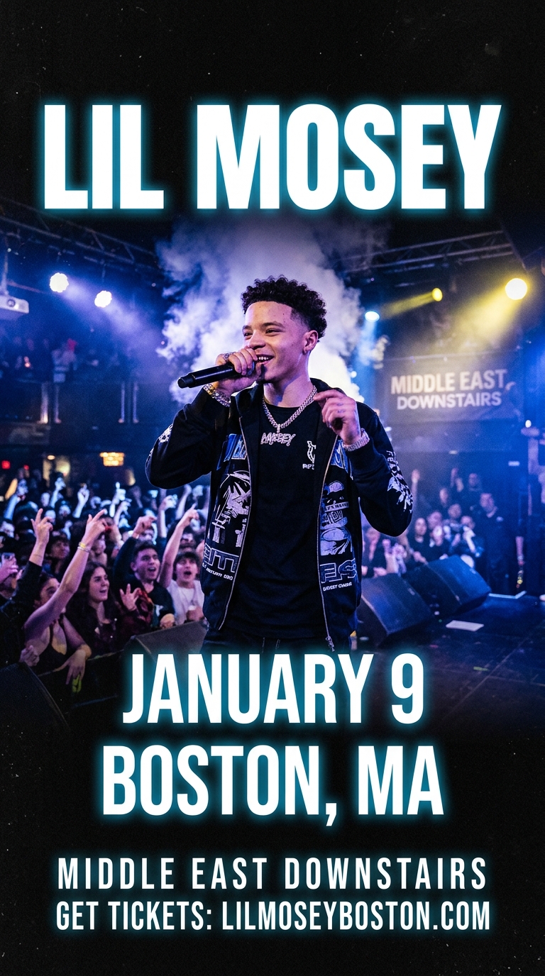 Lil Mosey live in Boston flyer